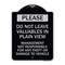 Signmission Do Not Leave Valuables in Plain View Management Not Responsible for ANY Theft, A-DES-BS-1824-23280 A-DES-BS-1824-23280 - alternate 1